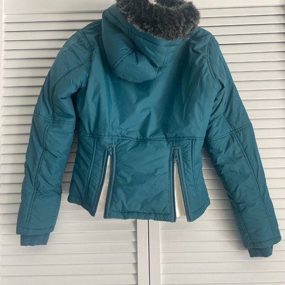 Triple Five Soul- Essentials Puffer Jacket in Turquoise - Size Small - Picture 2 of 8